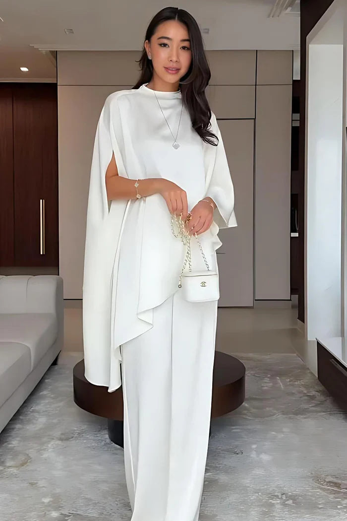 Conjunto de Top y Pantalón de Dos Piezas con Diseño Irregular de Tendencia
