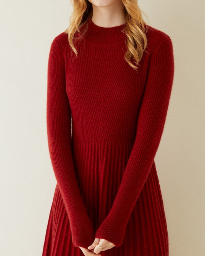 Vestido Evasé de Cachemir Puro