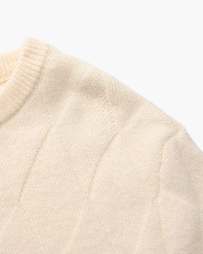 Jersey de Cuello Redondo de Punto Rombos