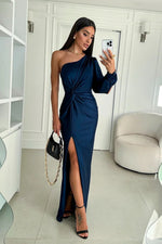Camila | Vestido Satinado de una Manga