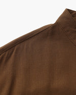 Camisa de Cuello Mao para Hombre – Camisa de Algodón Texturizado de Corte Relajado