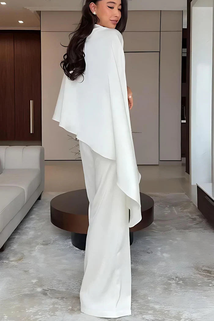 Conjunto de Top y Pantalón de Dos Piezas con Diseño Irregular de Tendencia