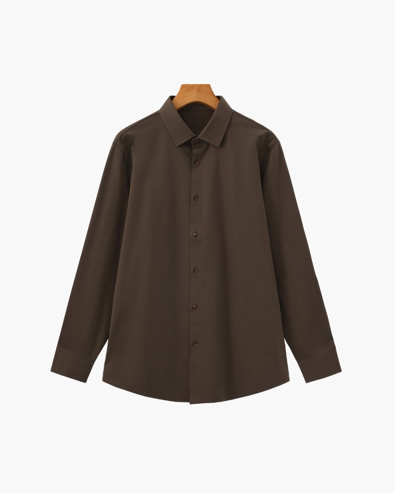 Camisa de Algodón Elástico Entallada