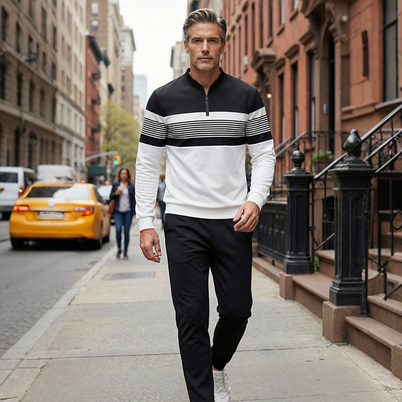 Lucas - Conjunto Casual de Jersey Estampado y Pantalón para Hombre de Valerina Milano