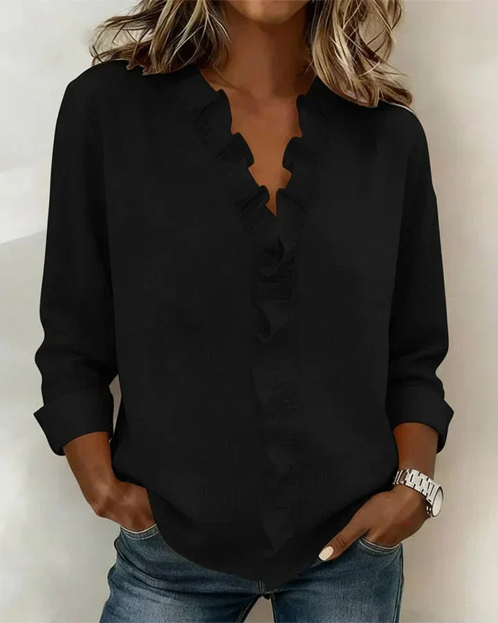 Maria · Blusa con Cuello de Volantes