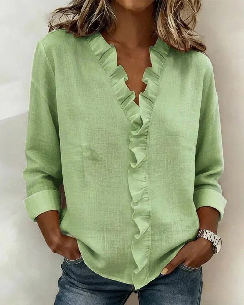 Maria · Blusa con Cuello de Volantes