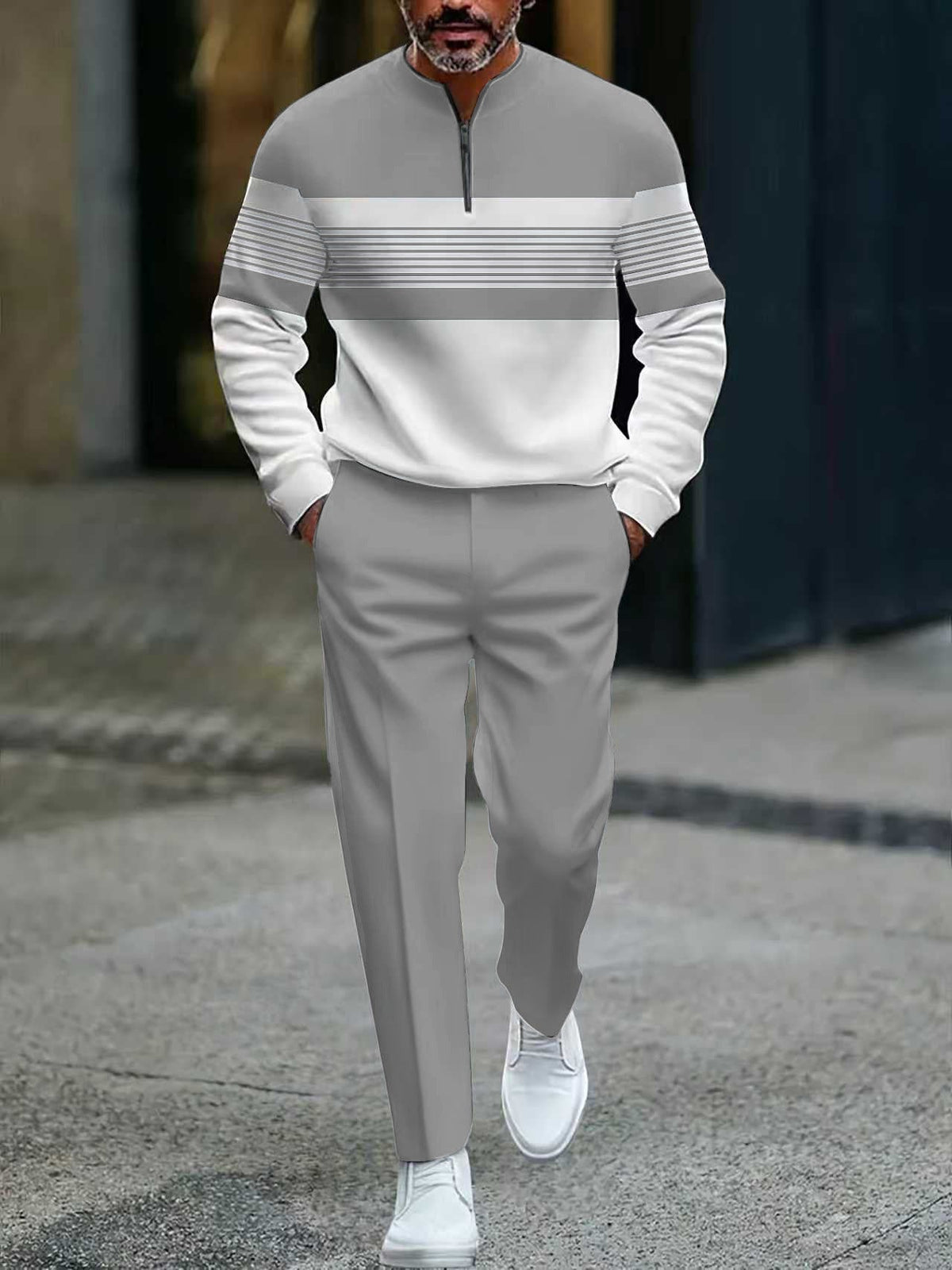 Lucas - Conjunto Casual de Jersey Estampado y Pantalón para Hombre de Valerina Milano