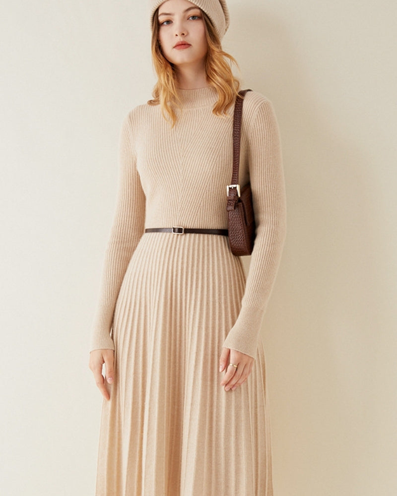 Vestido Evasé de Cachemir Puro