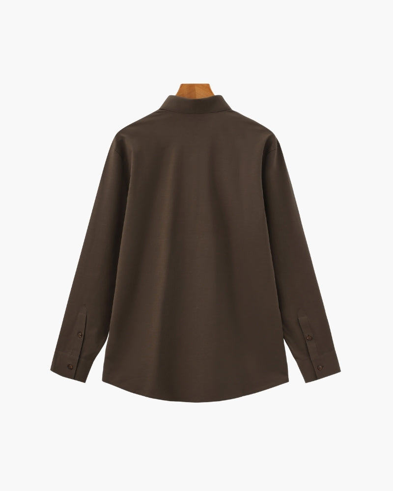Camisa de Algodón Elástico Entallada