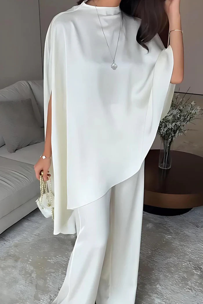Conjunto de Top y Pantalón de Dos Piezas con Diseño Irregular de Tendencia