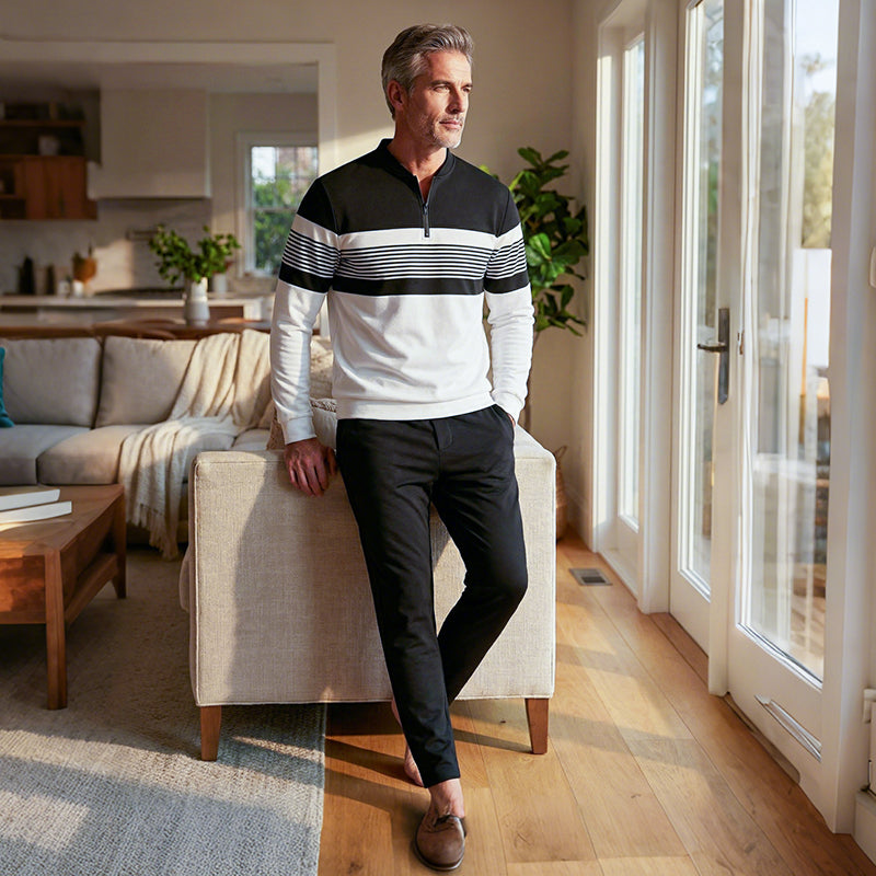 Lucas - Conjunto Casual de Jersey Estampado y Pantalón para Hombre de Valerina Milano