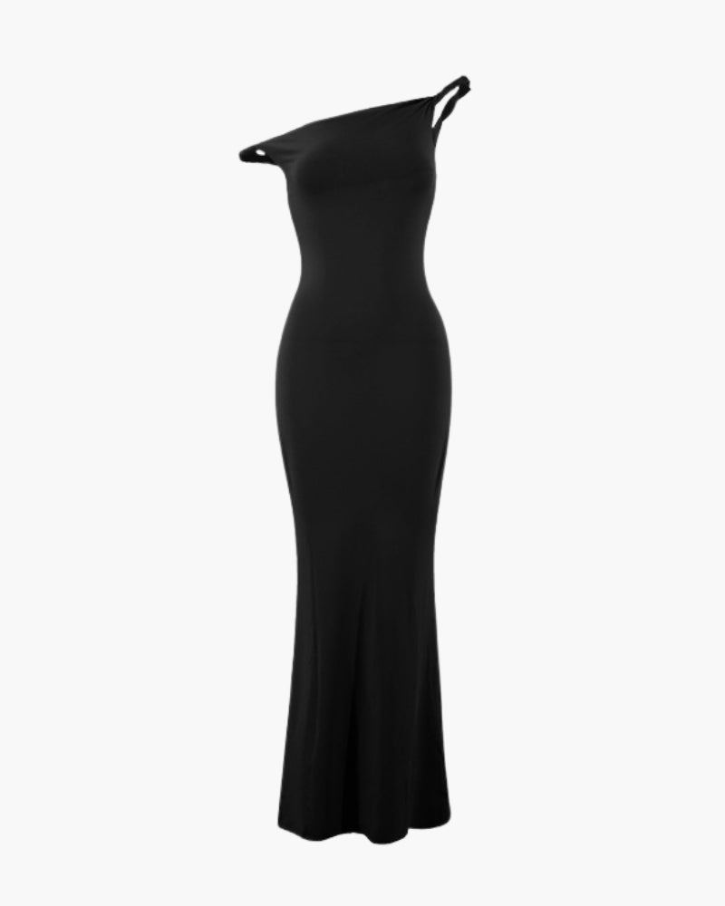 Vestido Largo Bodycon Asimétrico de un Hombro
