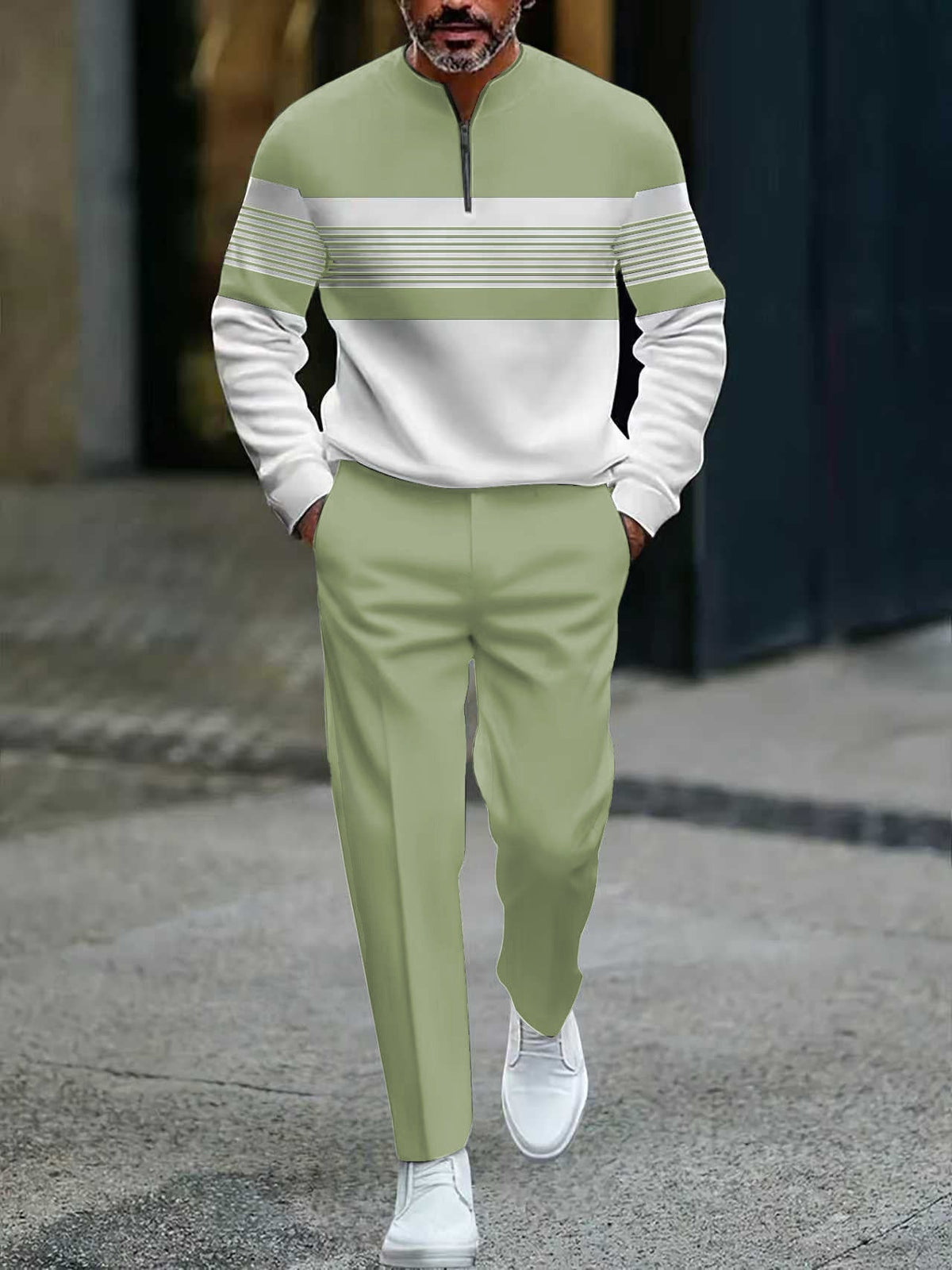 Lucas - Conjunto Casual de Jersey Estampado y Pantalón para Hombre de Valerina Milano