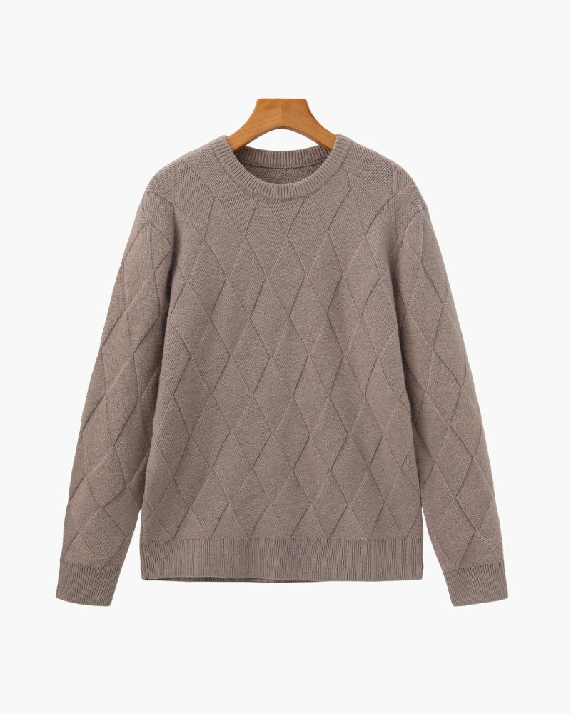 Jersey de Cuello Redondo de Punto Rombos