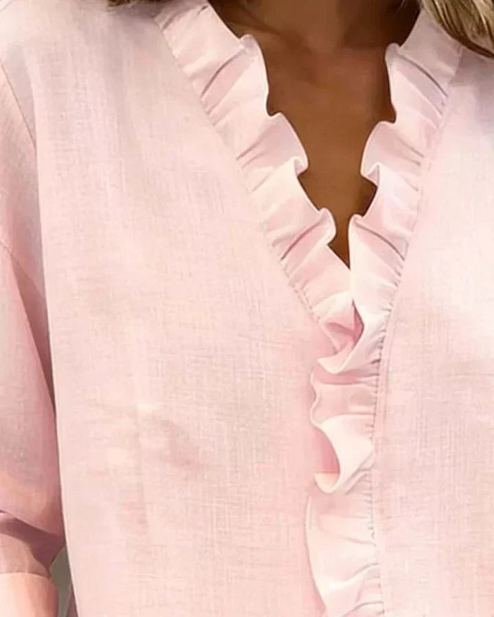 Maria · Blusa con Cuello de Volantes