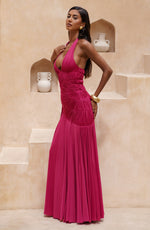 Vestido largo Cova - frambuesa