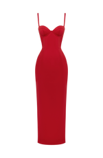 Vestido largo Bennett - rojo