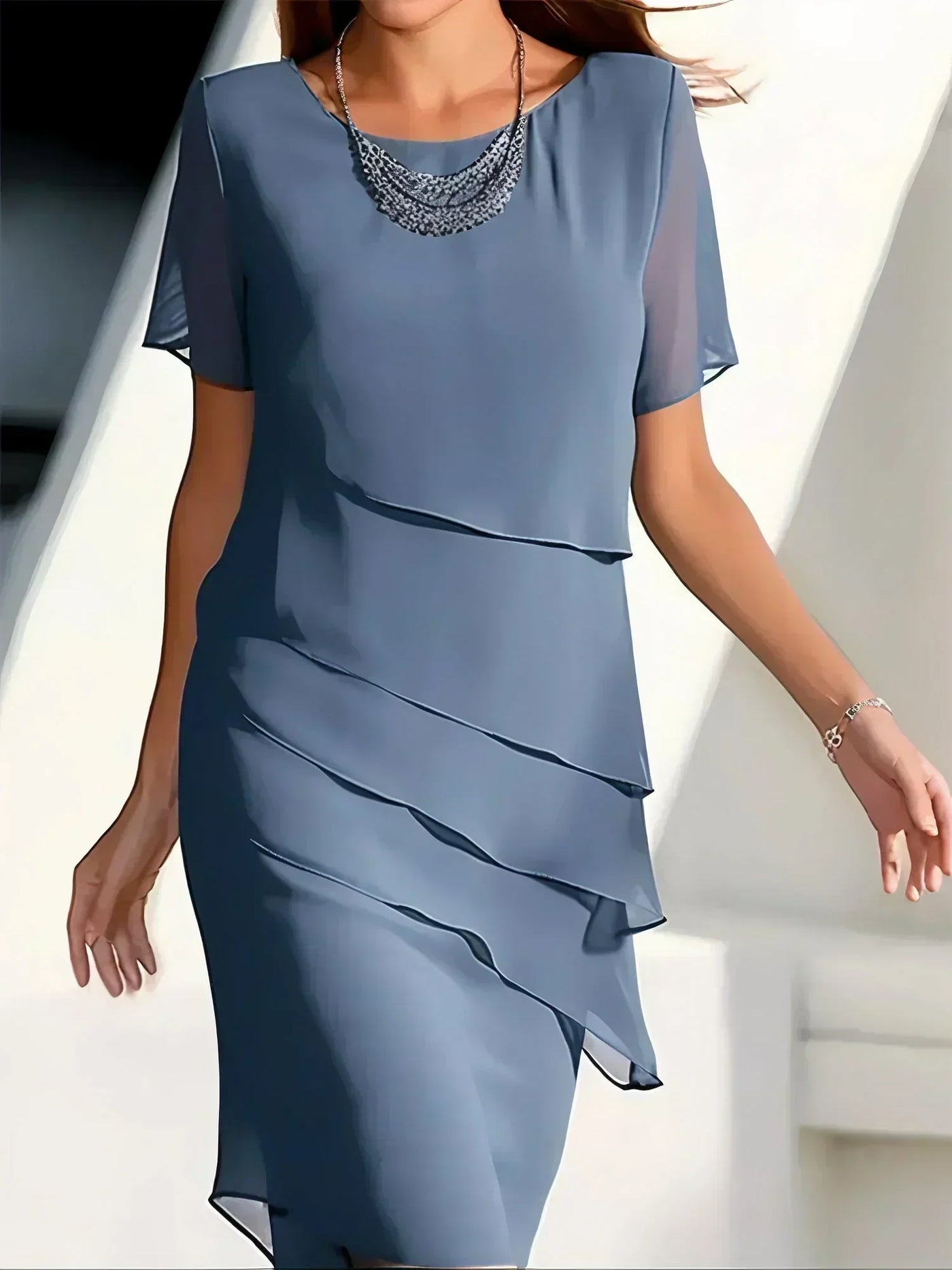 Elena - Vestido Fluido de Capas de Valerina Milano