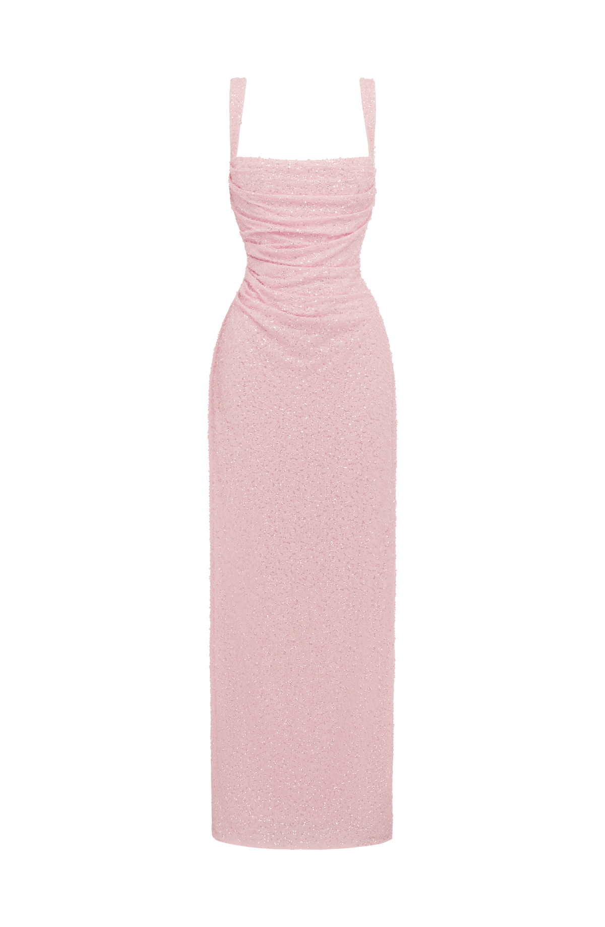 Vestido largo Calanthe - rosa empolvado brillante