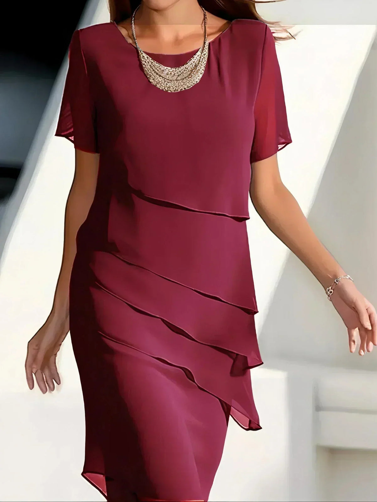 Elena - Vestido Fluido de Capas de Valerina Milano