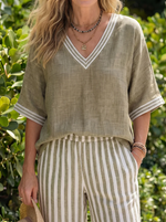 Amélia | Conjunto de Verano de Corte Holgado con Pantalón Fluido