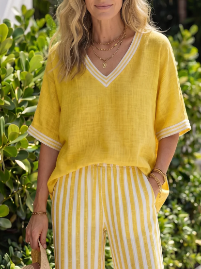 Amélia | Conjunto de Verano de Corte Holgado con Pantalón Fluido