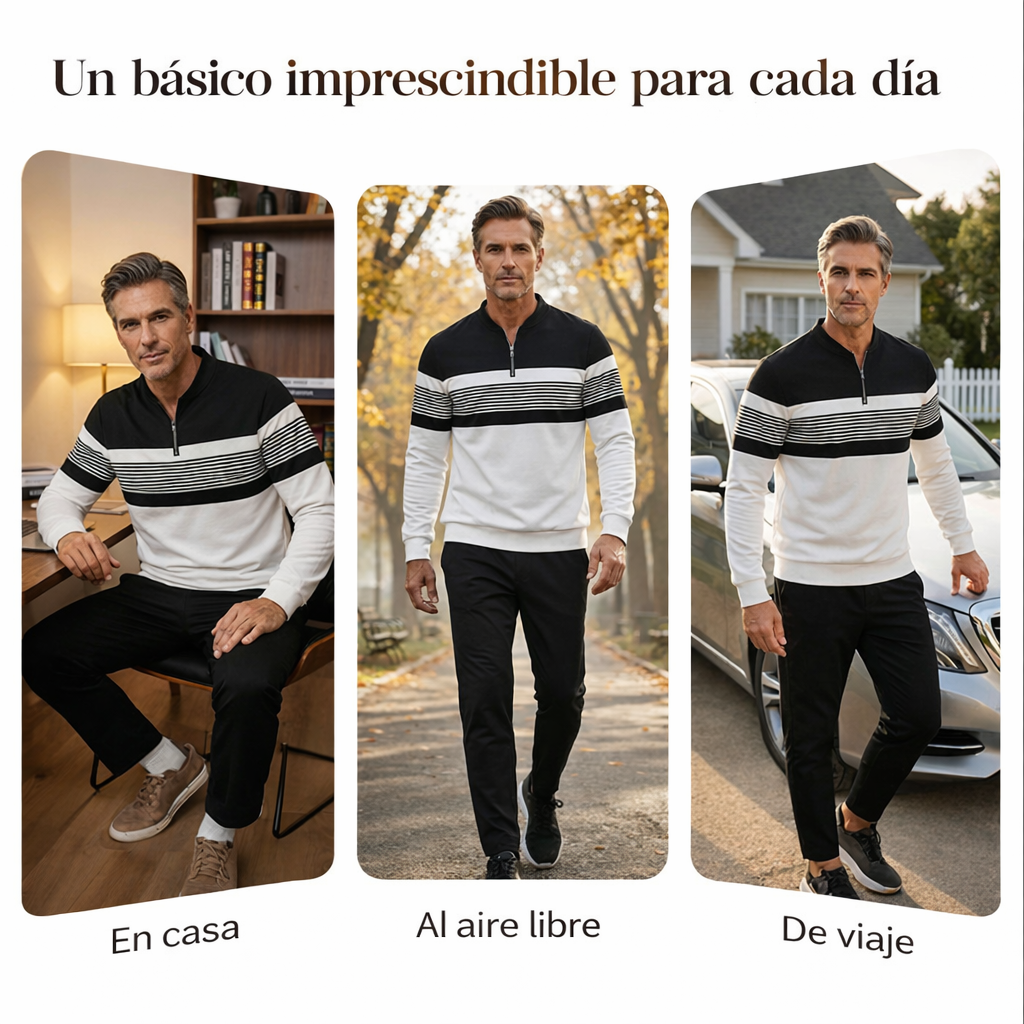 Lucas - Conjunto Casual de Jersey Estampado y Pantalón para Hombre de Valerina Milano