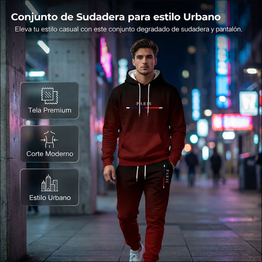 Ensemble de Sport Dégradé pour Homme – Sweat à Capuche et Pantalon Jogger