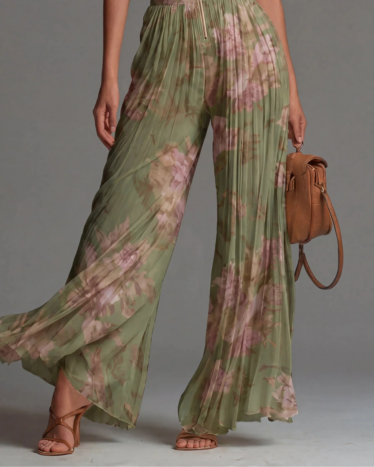 Inés | Mono de Chifón Floral Plisado