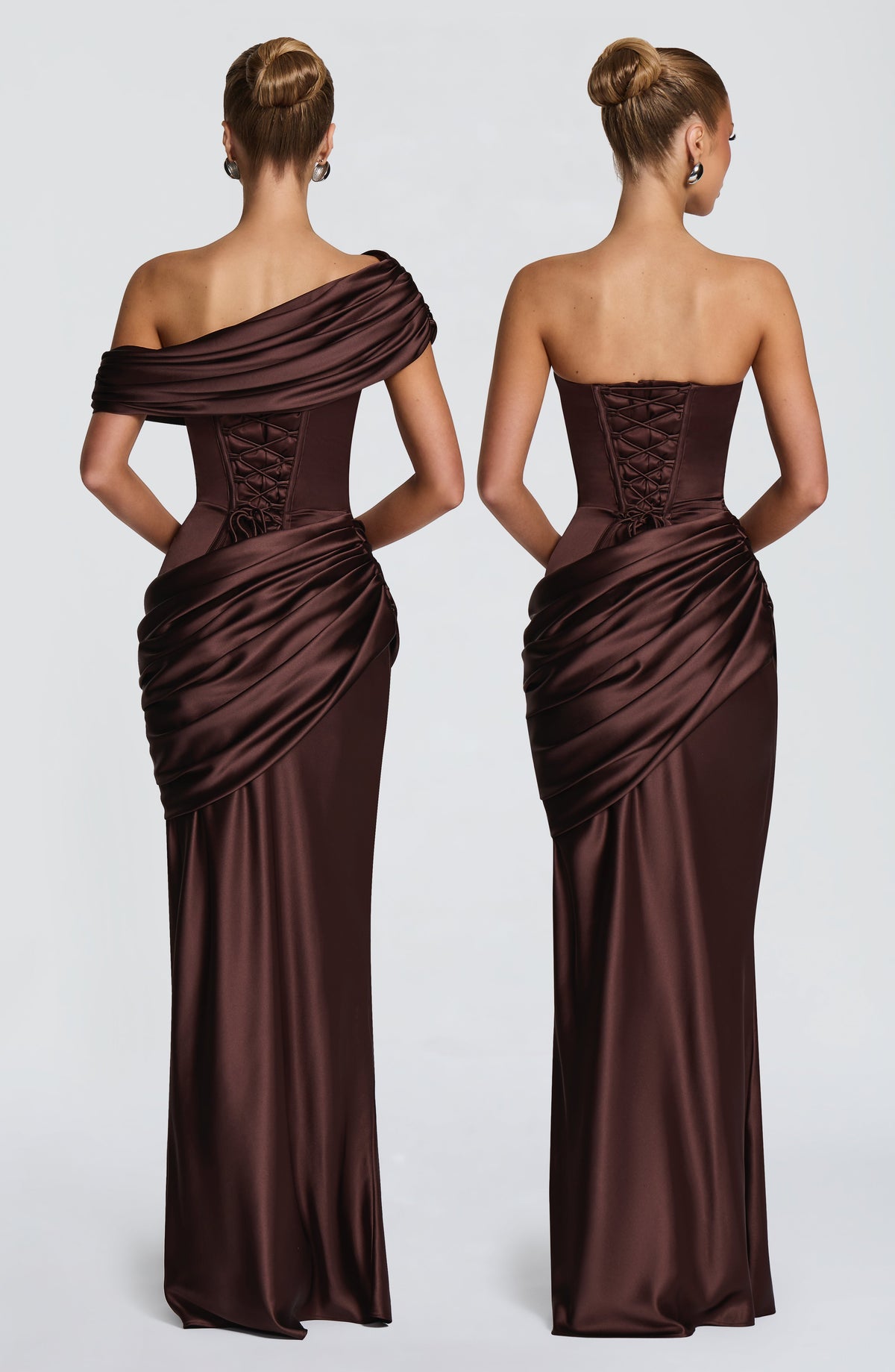 Vestido largo Ella - marrón ciruela