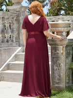MÓNICA | Vestido Largo de Dama de Honor con Cintura Imperio y Mangas de Volante