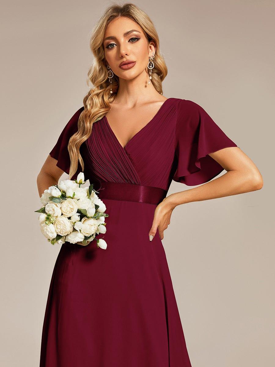 MÓNICA | Vestido Largo de Dama de Honor con Cintura Imperio y Mangas de Volante