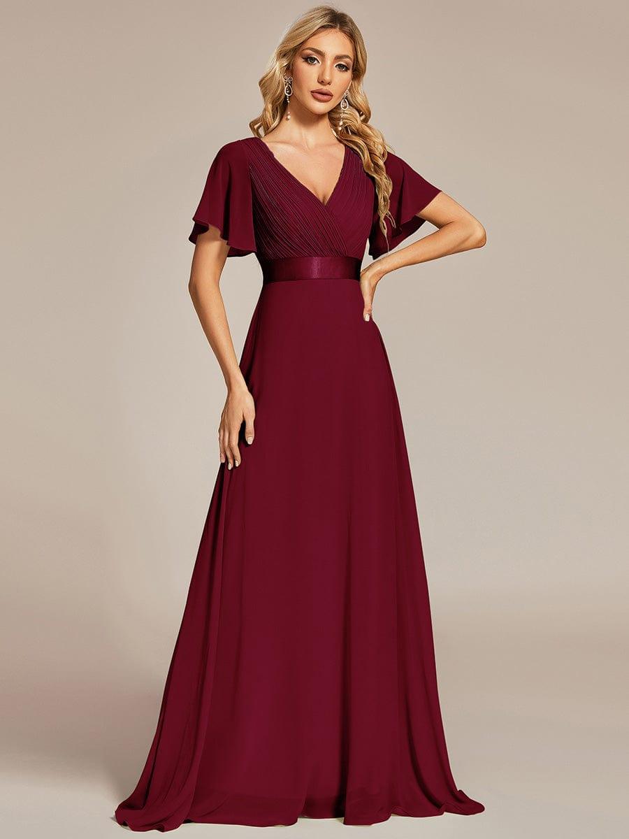 MÓNICA | Vestido Largo de Dama de Honor con Cintura Imperio y Mangas de Volante