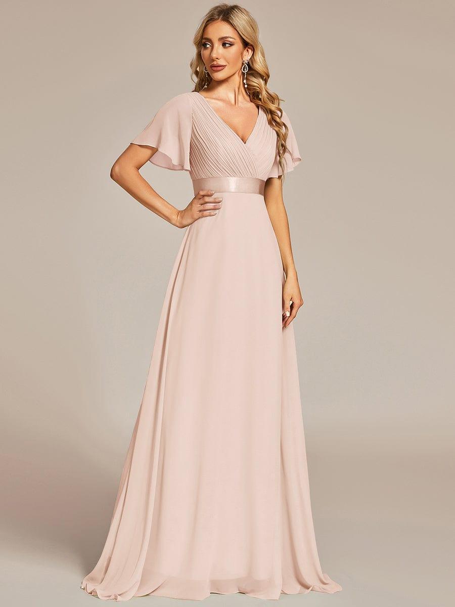 MÓNICA | Vestido Largo de Dama de Honor con Cintura Imperio y Mangas de Volante