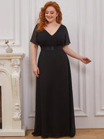 MÓNICA | Vestido Largo de Dama de Honor con Cintura Imperio y Mangas de Volante