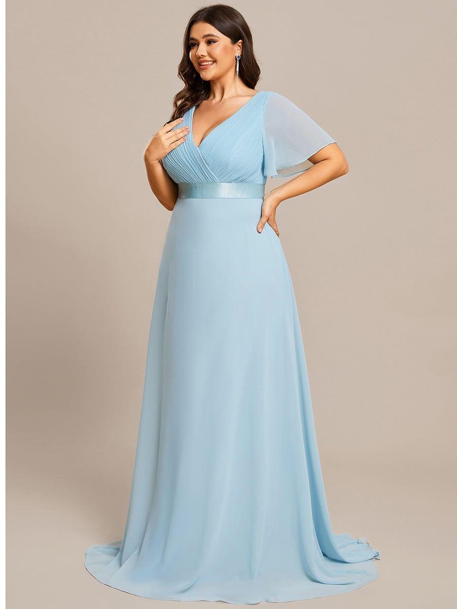 MÓNICA | Vestido Largo de Dama de Honor con Cintura Imperio y Mangas de Volante