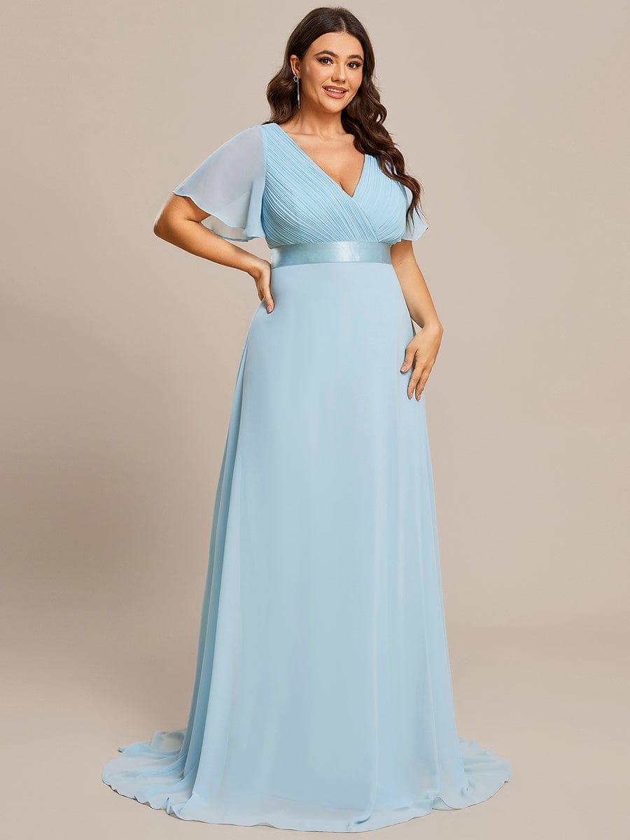 MÓNICA | Vestido Largo de Dama de Honor con Cintura Imperio y Mangas de Volante
