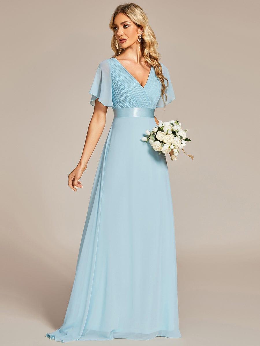 MÓNICA | Vestido Largo de Dama de Honor con Cintura Imperio y Mangas de Volante