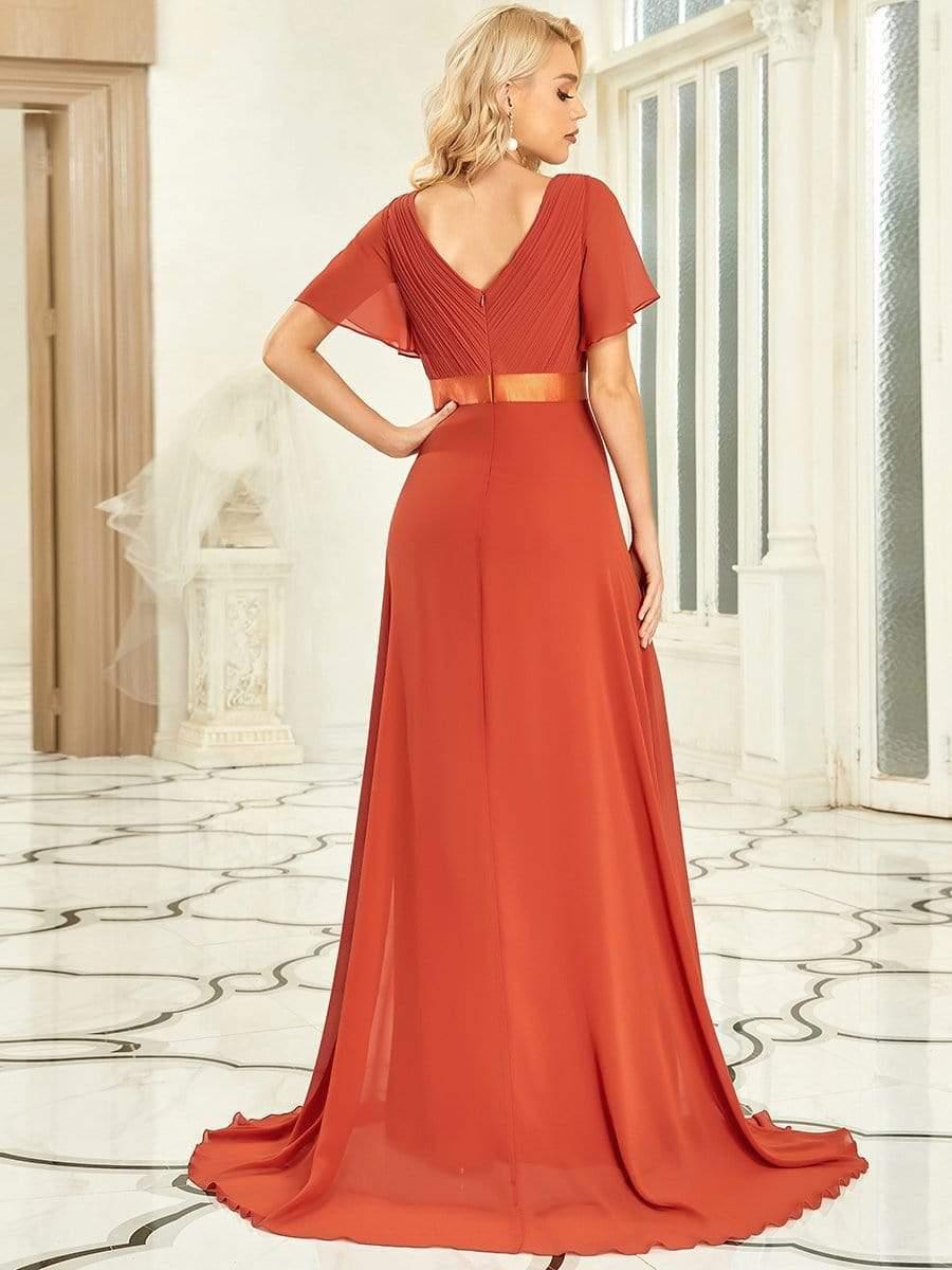 MÓNICA | Vestido Largo de Dama de Honor con Cintura Imperio y Mangas de Volante