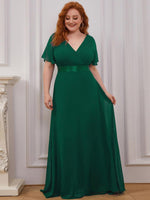 MÓNICA | Vestido Largo de Dama de Honor con Cintura Imperio y Mangas de Volante