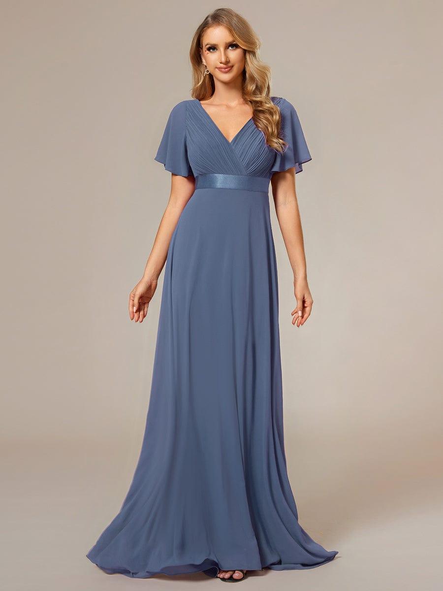 MÓNICA | Vestido Largo de Dama de Honor con Cintura Imperio y Mangas de Volante