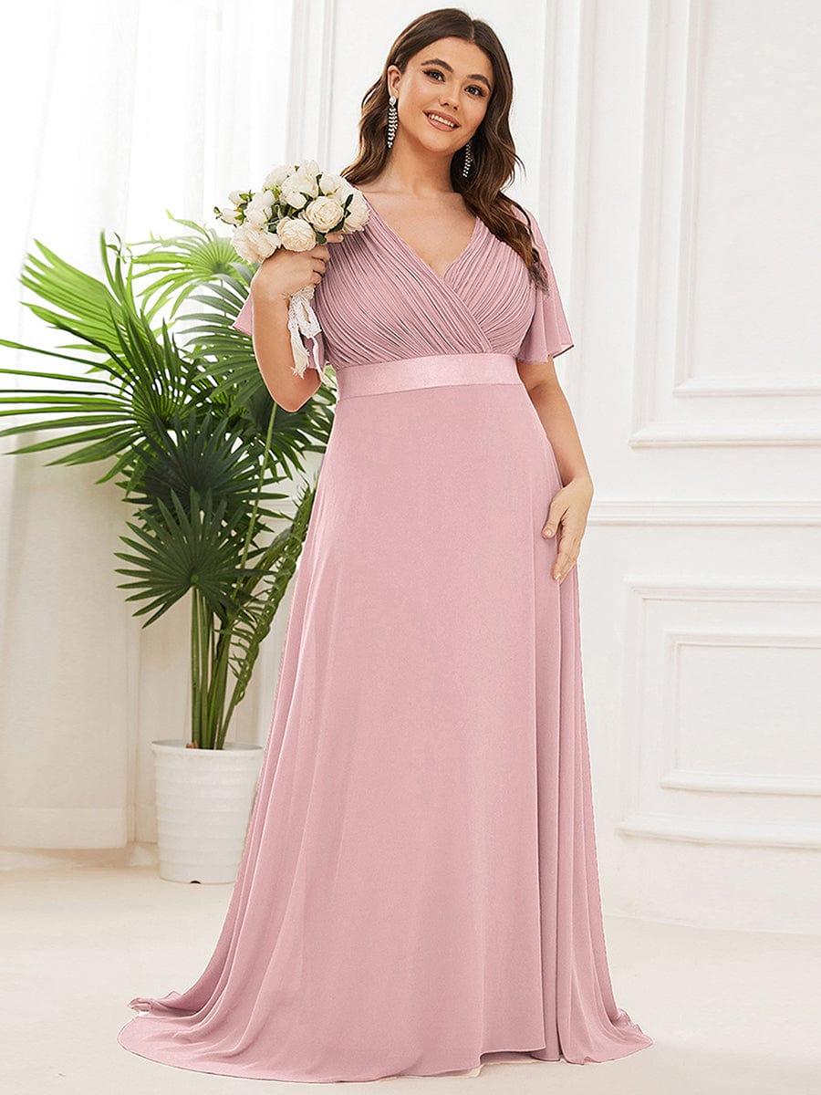 MÓNICA | Vestido Largo de Dama de Honor con Cintura Imperio y Mangas de Volante