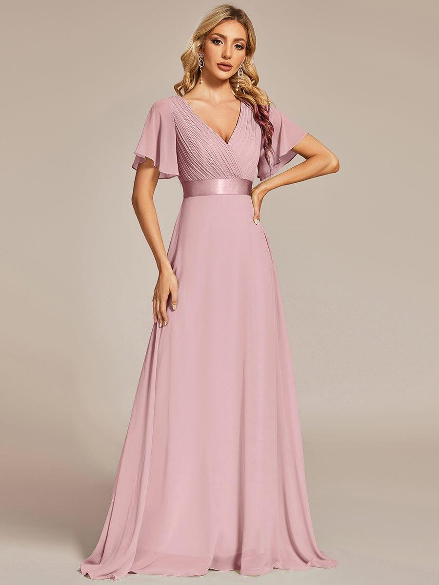 MÓNICA | Vestido Largo de Dama de Honor con Cintura Imperio y Mangas de Volante