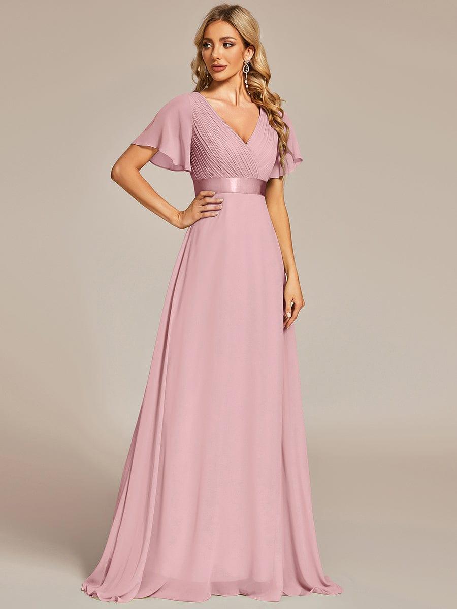MÓNICA | Vestido Largo de Dama de Honor con Cintura Imperio y Mangas de Volante