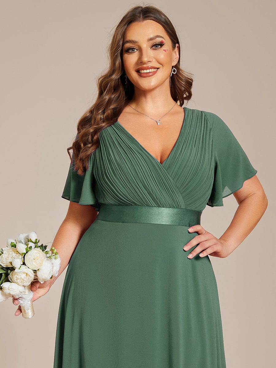 MÓNICA | Vestido Largo de Dama de Honor con Cintura Imperio y Mangas de Volante