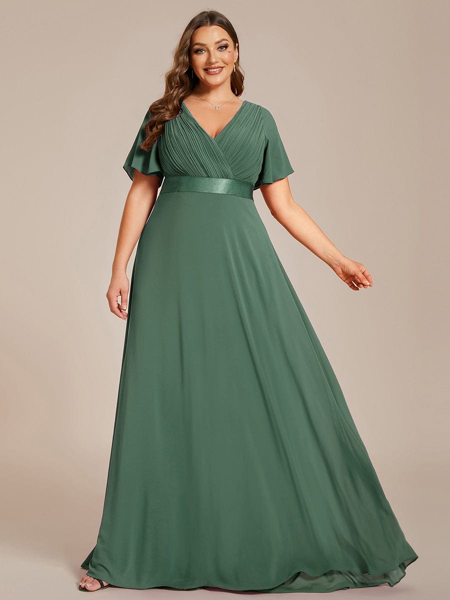 MÓNICA | Vestido Largo de Dama de Honor con Cintura Imperio y Mangas de Volante