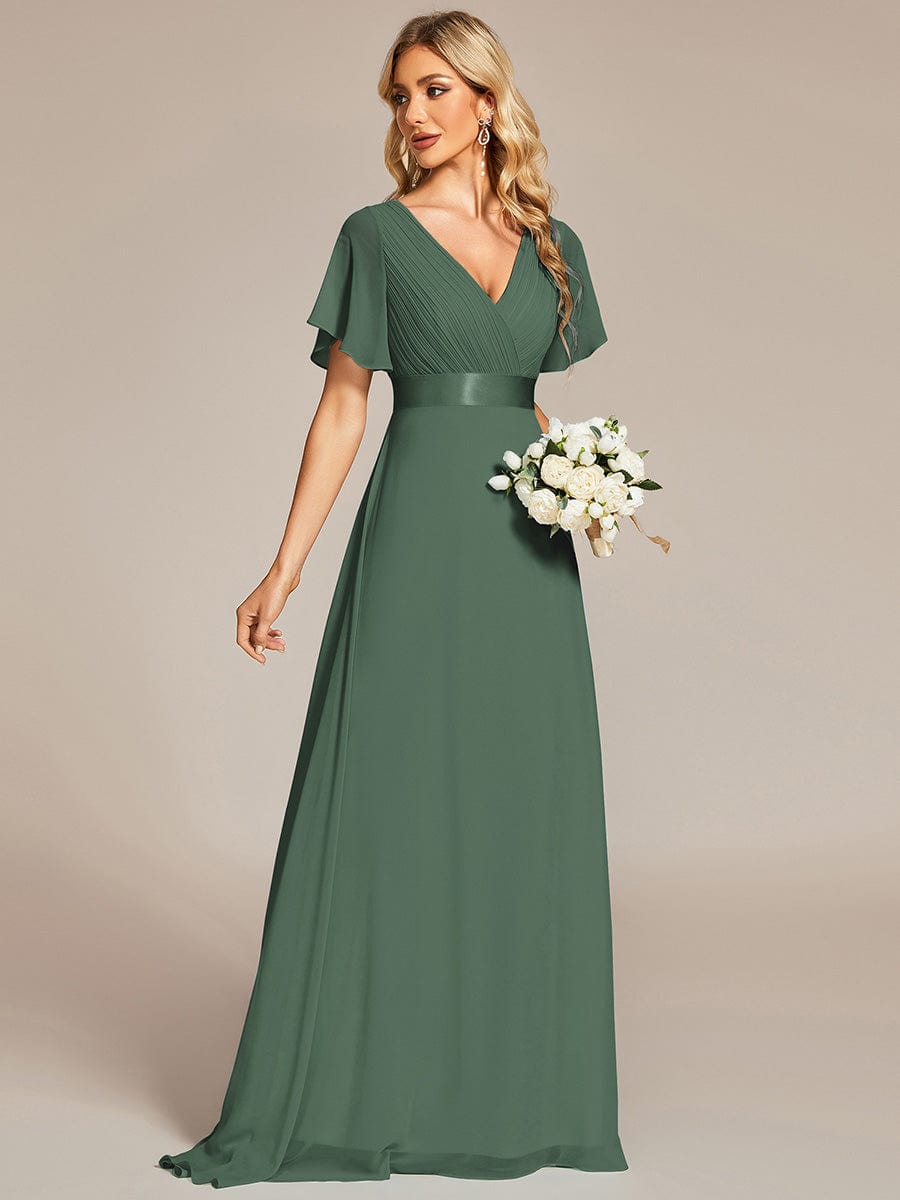 MÓNICA | Vestido Largo de Dama de Honor con Cintura Imperio y Mangas de Volante