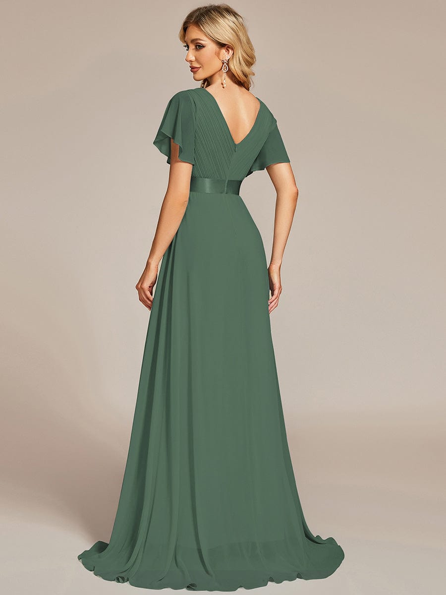 MÓNICA | Vestido Largo de Dama de Honor con Cintura Imperio y Mangas de Volante