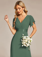 MÓNICA | Vestido Largo de Dama de Honor con Cintura Imperio y Mangas de Volante