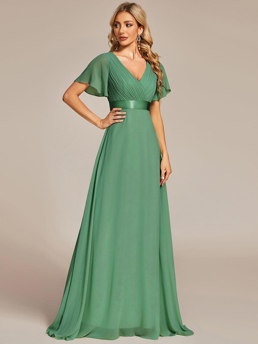 MÓNICA | Vestido Largo de Dama de Honor con Cintura Imperio y Mangas de Volante